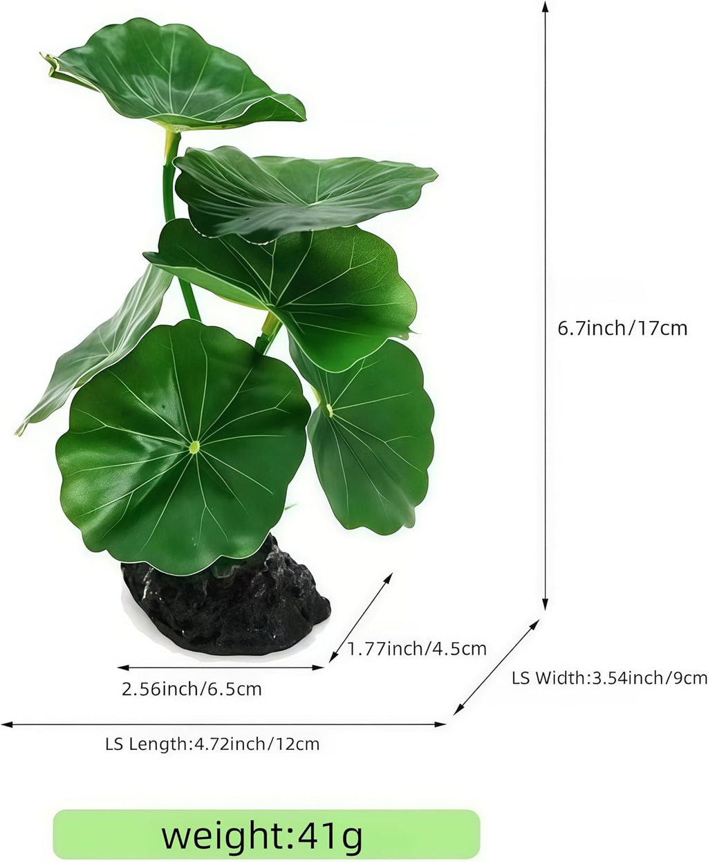 JGbaby Artificial Aquarium Plants,Fish Tank Decorations Betta Leaf Hammock 7in Realistic Silk & Plastic Plants, Hideout Decor for Betta. Goldfish,Reptiles,Small Tanks (Green Type-B)
