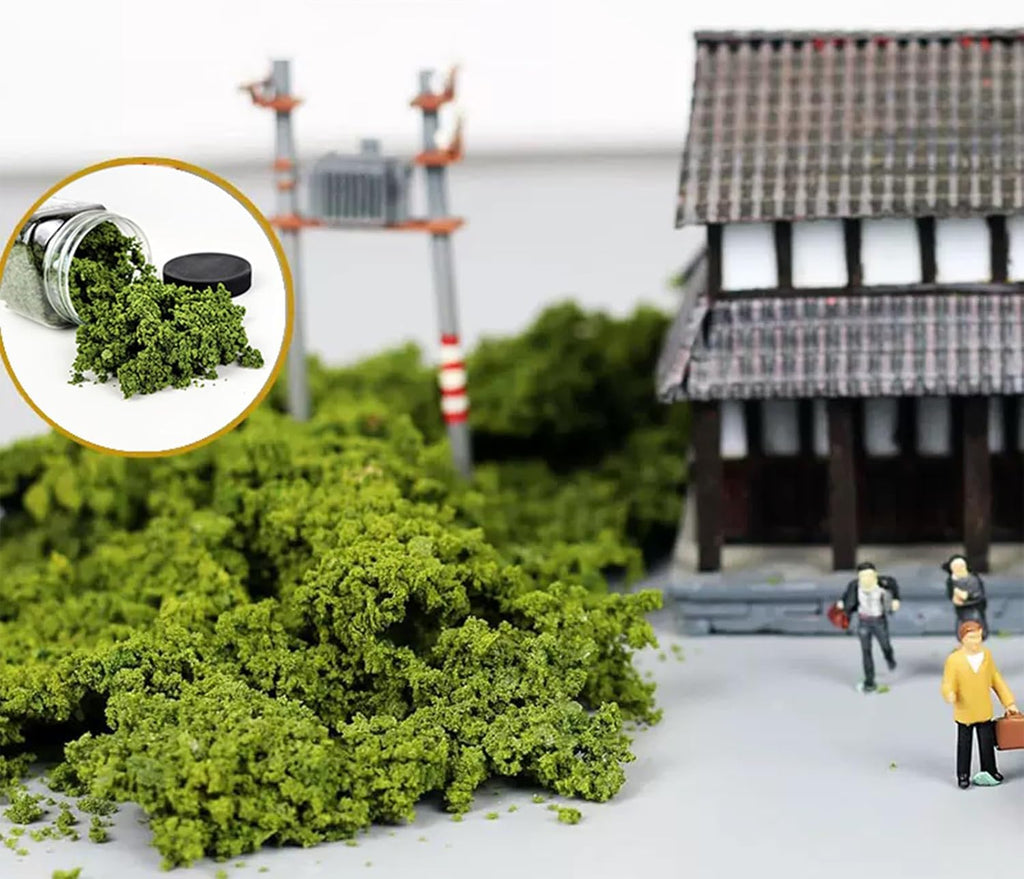 Tree Powder for DIY Model Trees Basing Material Plant Tufted Terrain Model for DIY Miniature Model Shrub Bushy Tuft, Building Model Railway Fairy Garden Diorama Scenery（Light Green）