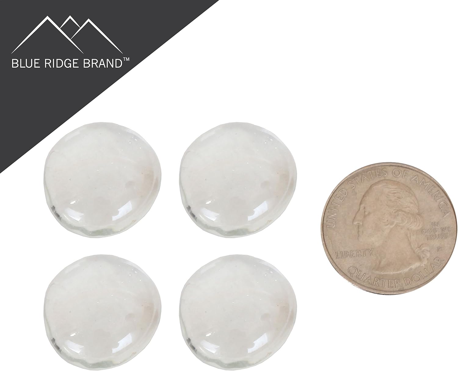 Reflective Fire Pit Glass Beads - Professional Grade Fire Glass for Fire Pit - 3/4" Firepit Glass Rock - Glass Stones - Gas & Propane Fireplace Glass (20 Pound, Clear)