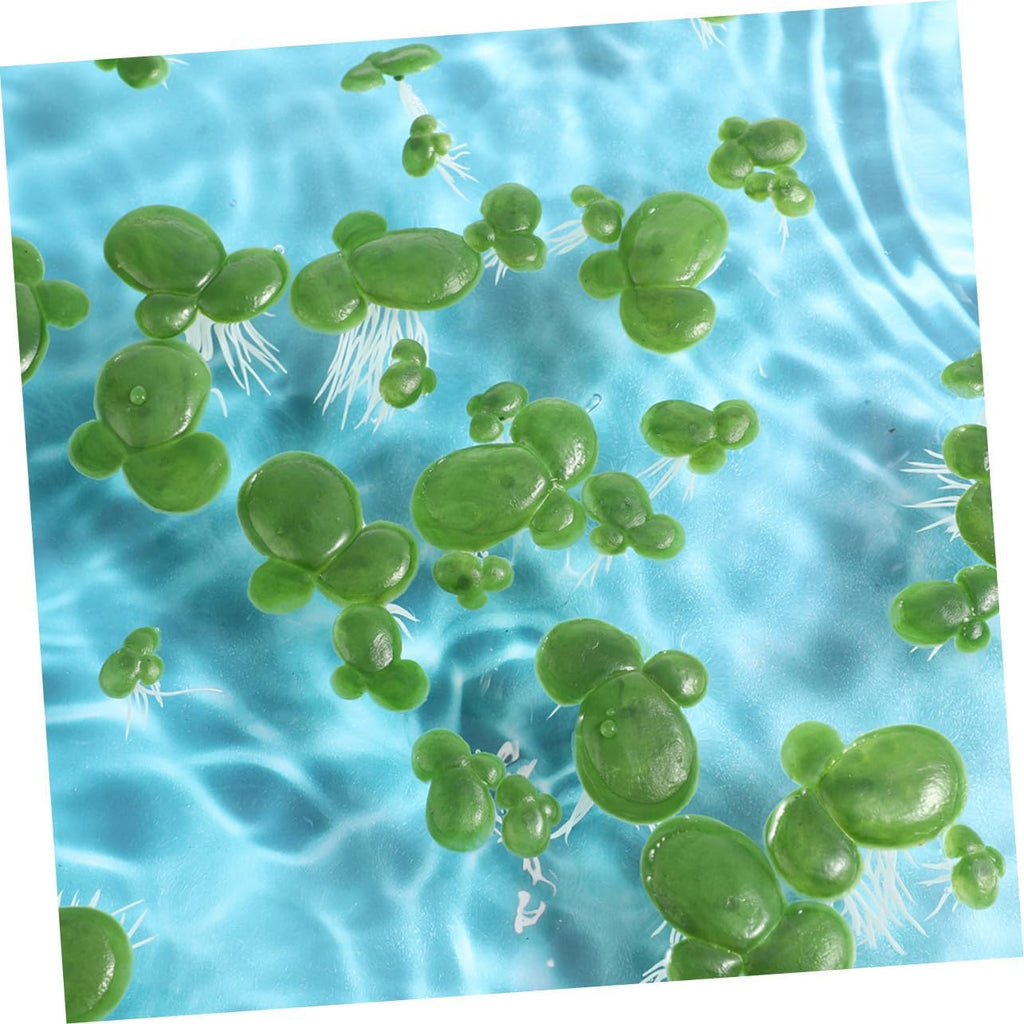 6 Pack Artificial Duckweed Floating Aquarium Plants with Roots Realistic Mini Fake Landscape Plants for Fish Tank Decorations Safe Plastic Accessories for Natural Underwater