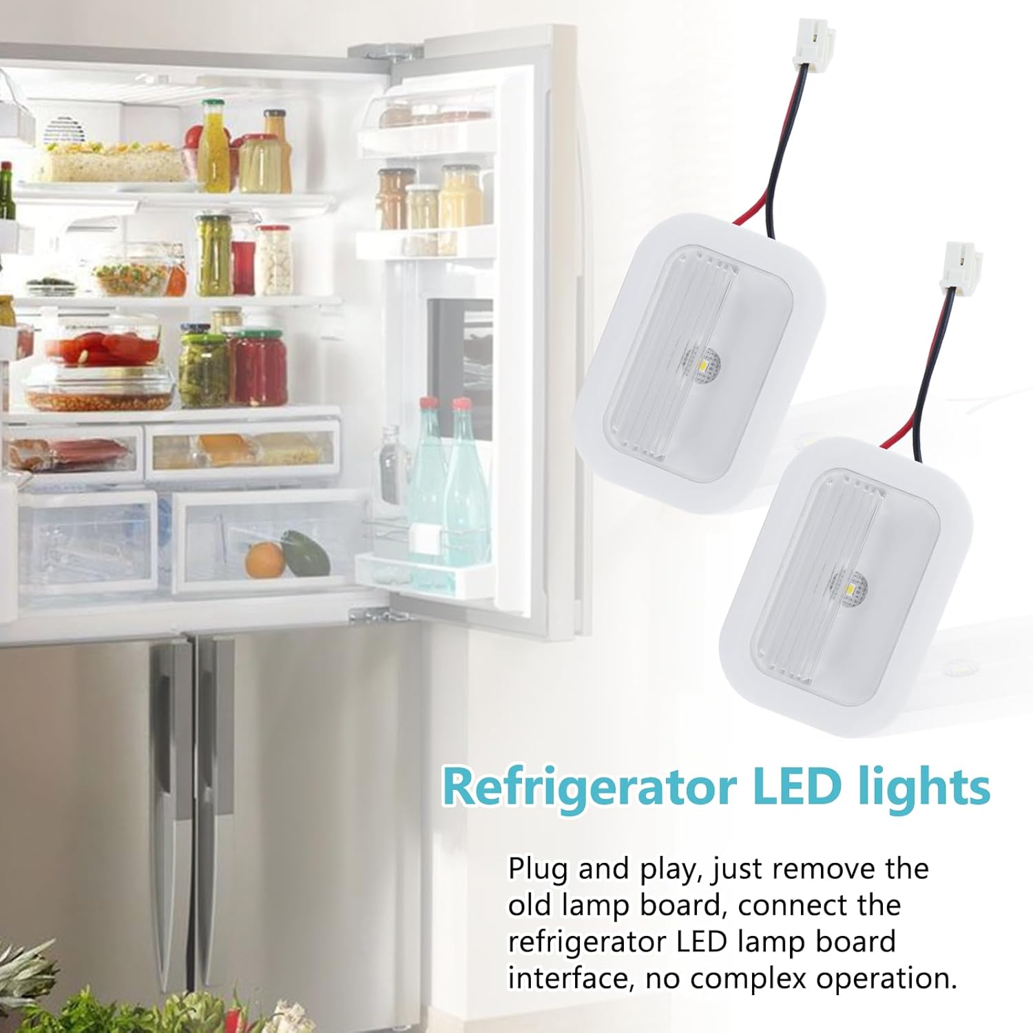 Refrigerator lighting accessories 2-Pack W10695459, W10843353, W11205083 Refrigerator LED Light Board Module Assembly Compatible with Whirlpool,Maytag,Replace W11126053,W10660728,W10279030