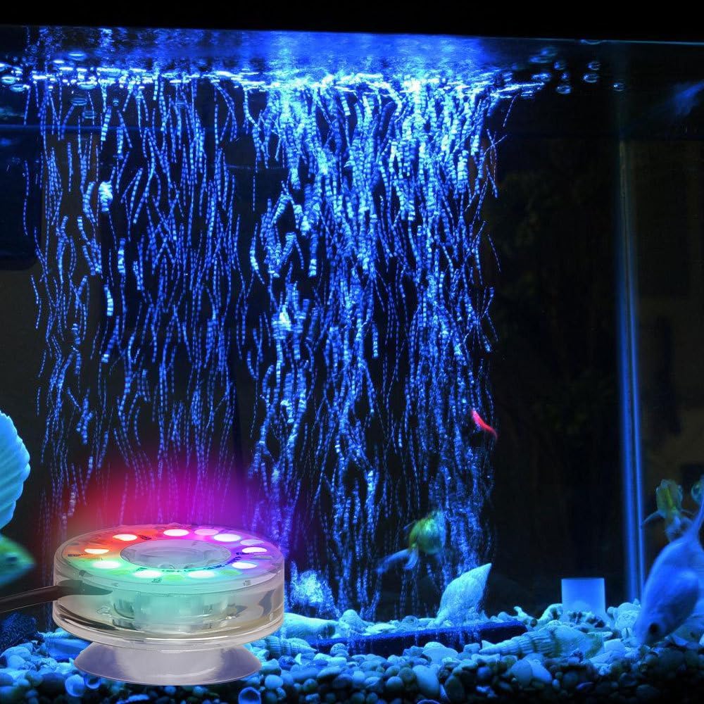 Suction Cup Aquarium LED Submersible Light, Waterproof 3W USB Charging Fish Tank Light with External Control for Fish Tanks