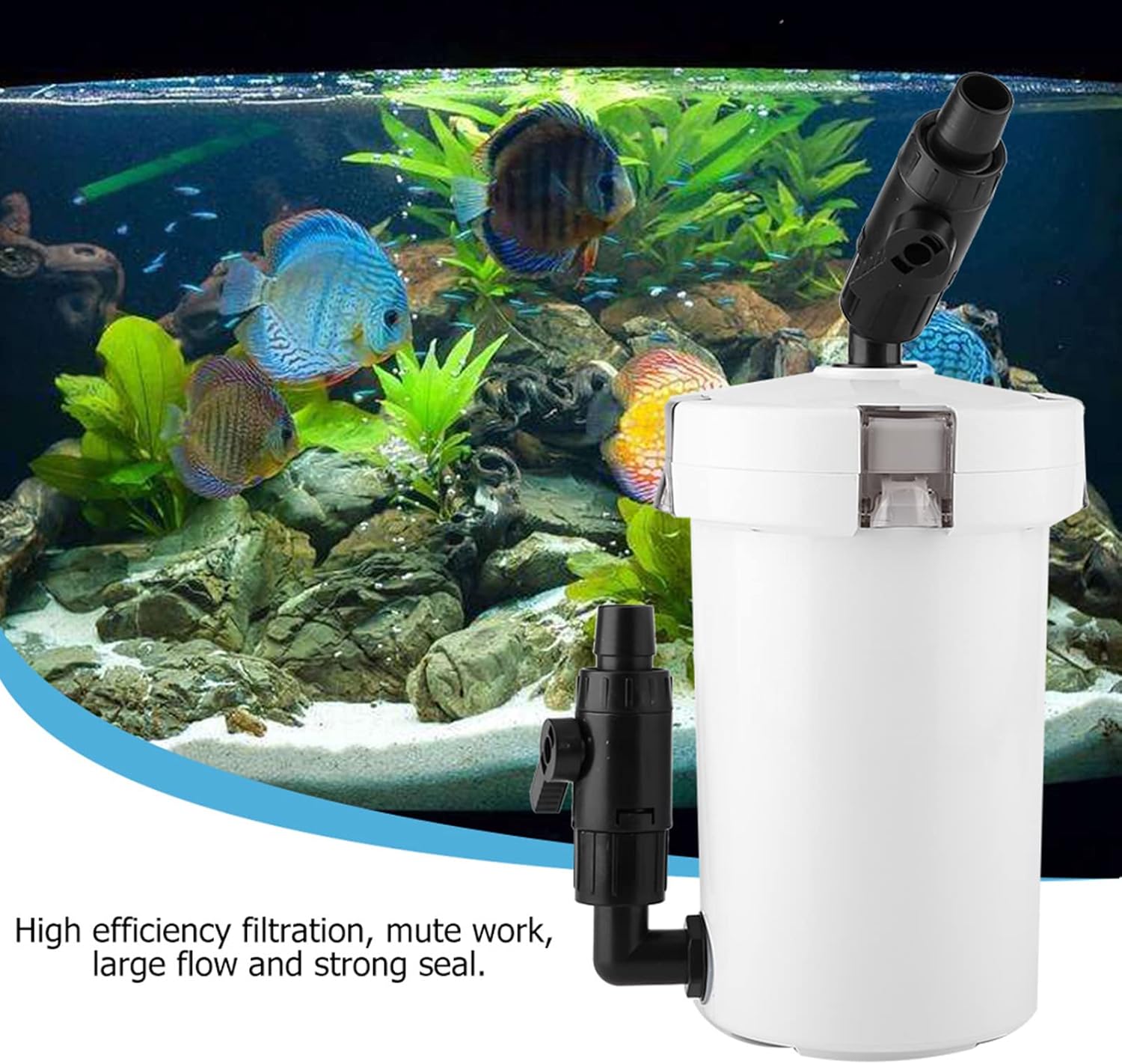 External Canister Filter, Aquarium Filter, Aquarium Fish Tank External Canister Filter with Pump Table Mute Filters Bucket