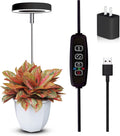 Grow Lights for Indoor Plants Small Potted - Full Spectrum, Auto 3/9/12H Timer, 10-Level Dimming & Adjustable Height - Compact Grow Light for Succulents, Herbs, Foliage in Home/Office (Black,1PACK)