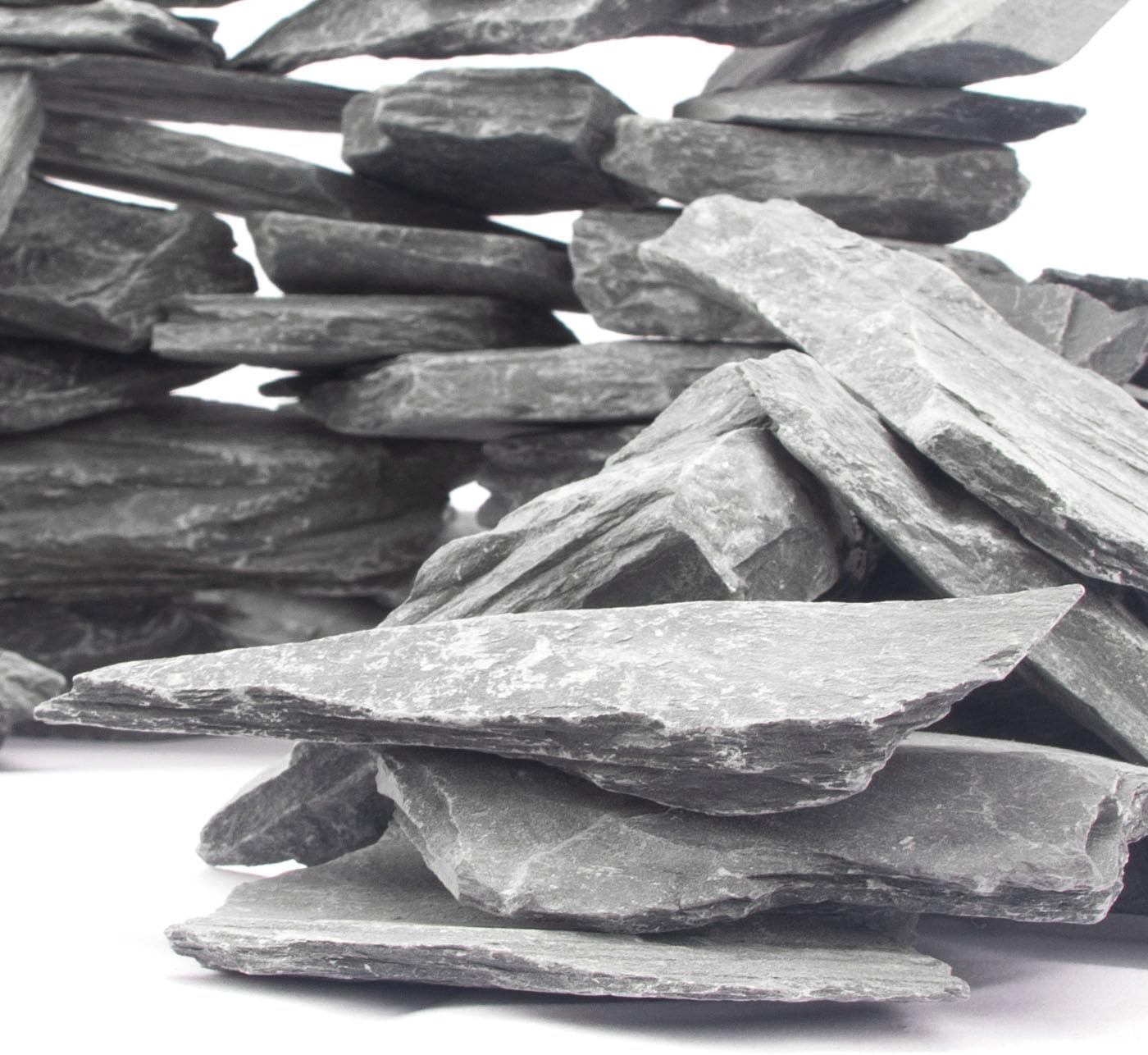 CFKJ [18 Pounds] Natural Slate Stone Rocks, 3 to 5 inch Slate Stone Rocks for Aquascaping, Aquariums, Terrariums, Amphibian Enclosures