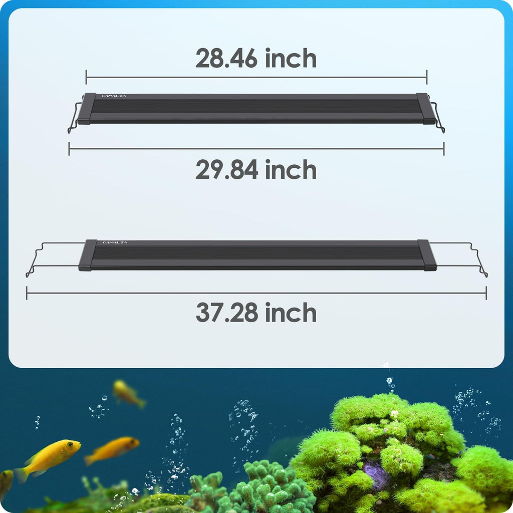 Aquarium Light, 26W 24/7 Lighting Cycle, Sunrise/Daylight/Moonlight Mode and Custom Mode with Expandable Bracket, Adjustable Timer and 7 Color Brightness for 30~36IN Fish Tank