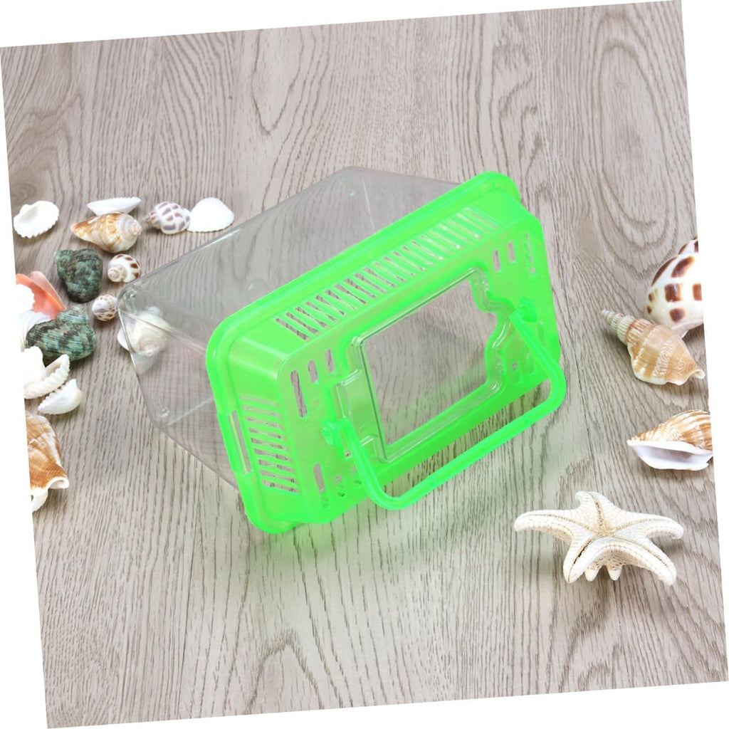 Betta Fish Tank LED Fish Tank Plastic Aquarium Gallon Fish Bowl Small Betta Tank Fish Box with Portable Goldfish Bowl Frog Suite Travel Green Portable Fish Tank Travel