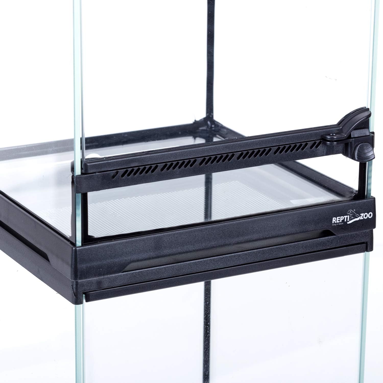 REPTIZOO Mini Reptile Glass Terrarium Tank 8"x8"x8", Front Opening Door Full View Visually Appealing Mini Reptile or Amphibians Glass Habitat