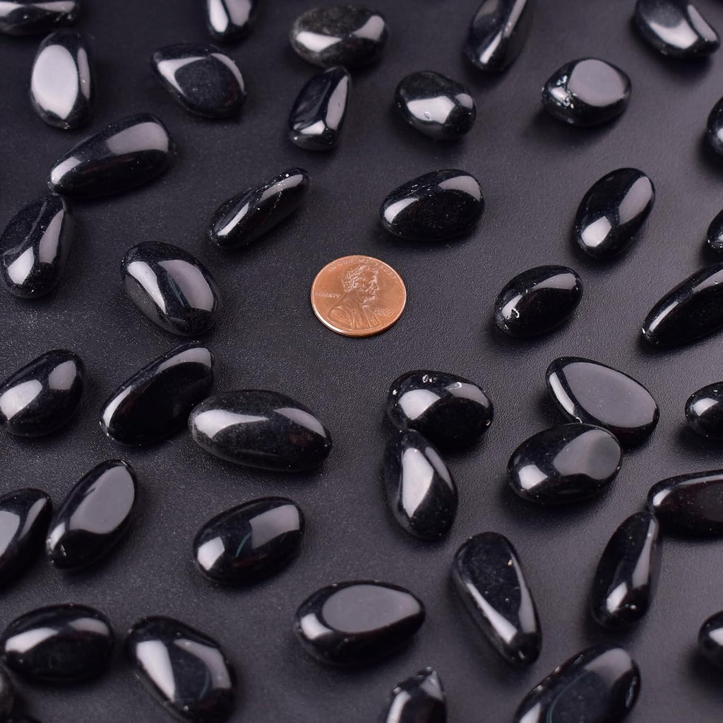 Obsidian Healing Crystal Stone Set - 24 Pieces, 0.6" Natural & Polished Stones for Healing, Meditation, Reiki, Chakra, Crafting & Decoration