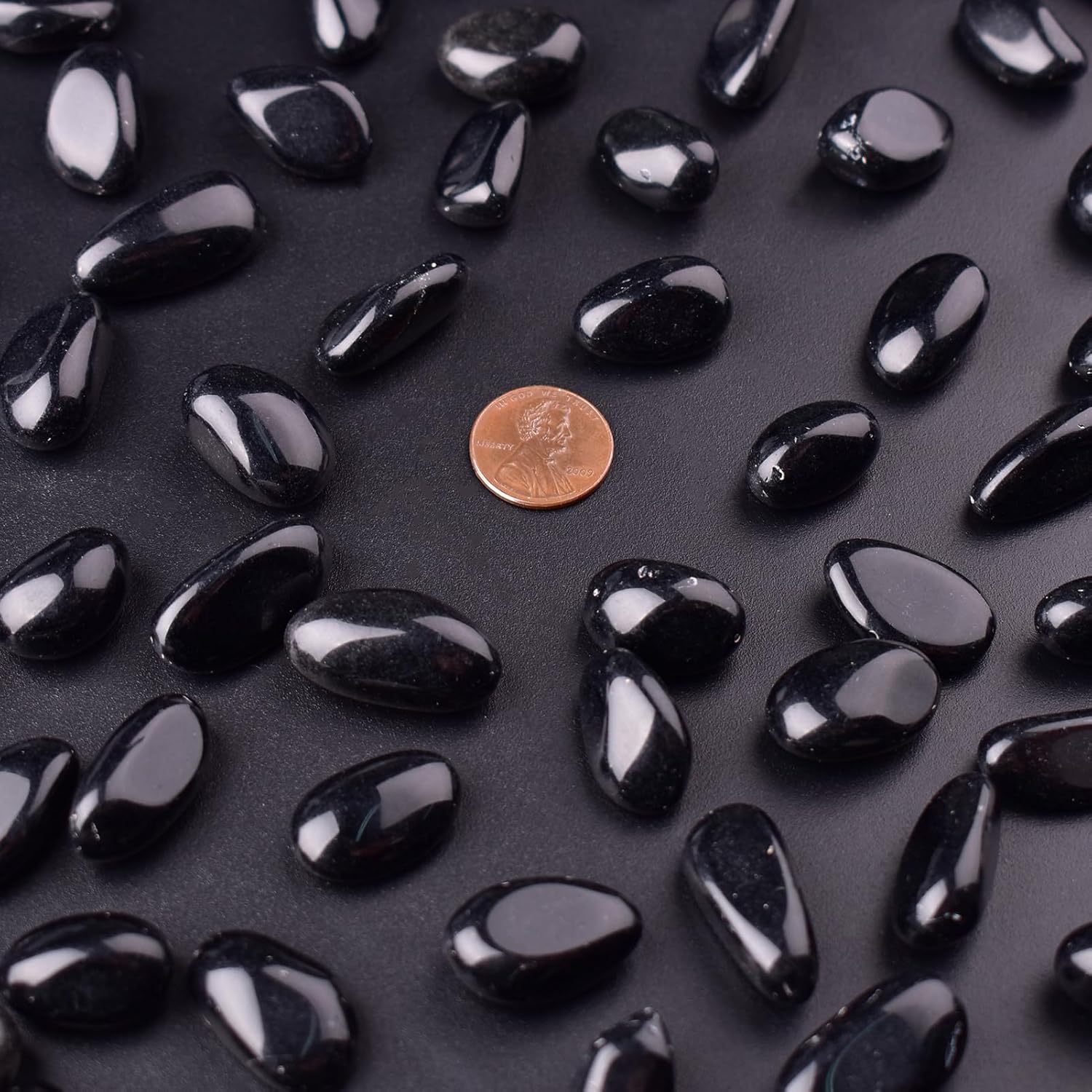 Obsidian Healing Crystal Stone Set - 24 Pieces, 0.6" Natural & Polished Stones for Healing, Meditation, Reiki, Chakra, Crafting & Decoration