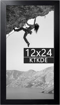 KTKDE 14x24 Studio Gallery 24x14 Poster Black Frame Wooden, Vertical & Horizontal Wall Hanging Picture Frame for Photos, Posters & Art Prints