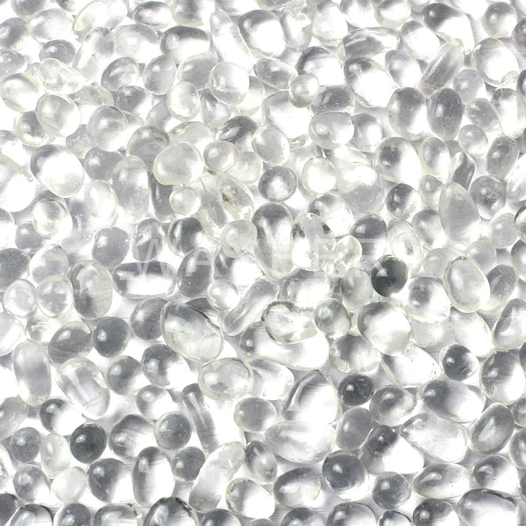 WAYBER Glass Stones, 1Lb/460g Irregular Sea Glass Dercorative Rocks Non-Toxic Artificial Crystal Pebbles for Aquarium Decoration/Vase Filler/Table Scatter/Handcraft/Jewelry Making/Gems Display, Clear