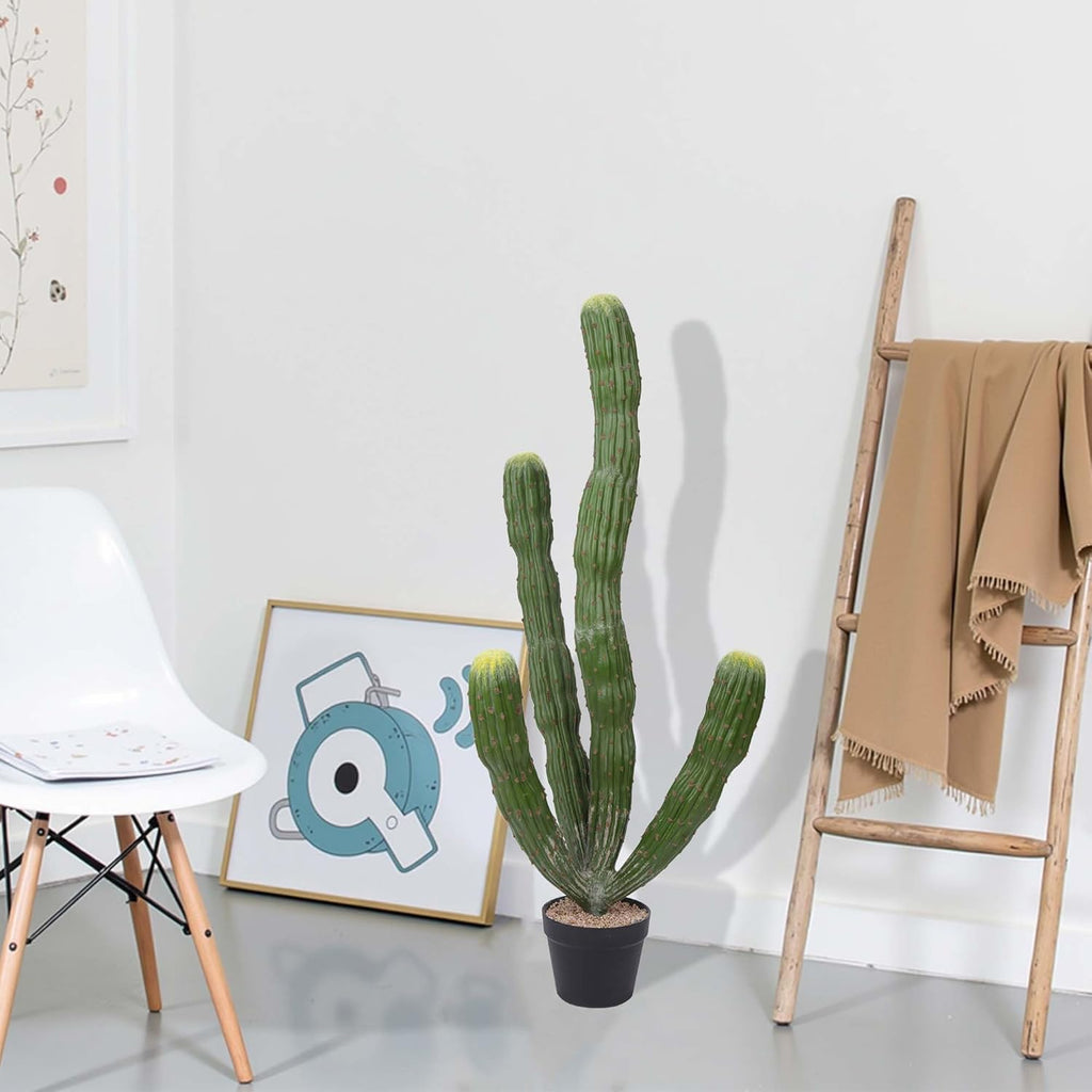 43Inch Artificial Cactus Faux Cacti Fake Cactus Saguaro Potted Plants for Indoor Outdoor Home Offices Store Decoration