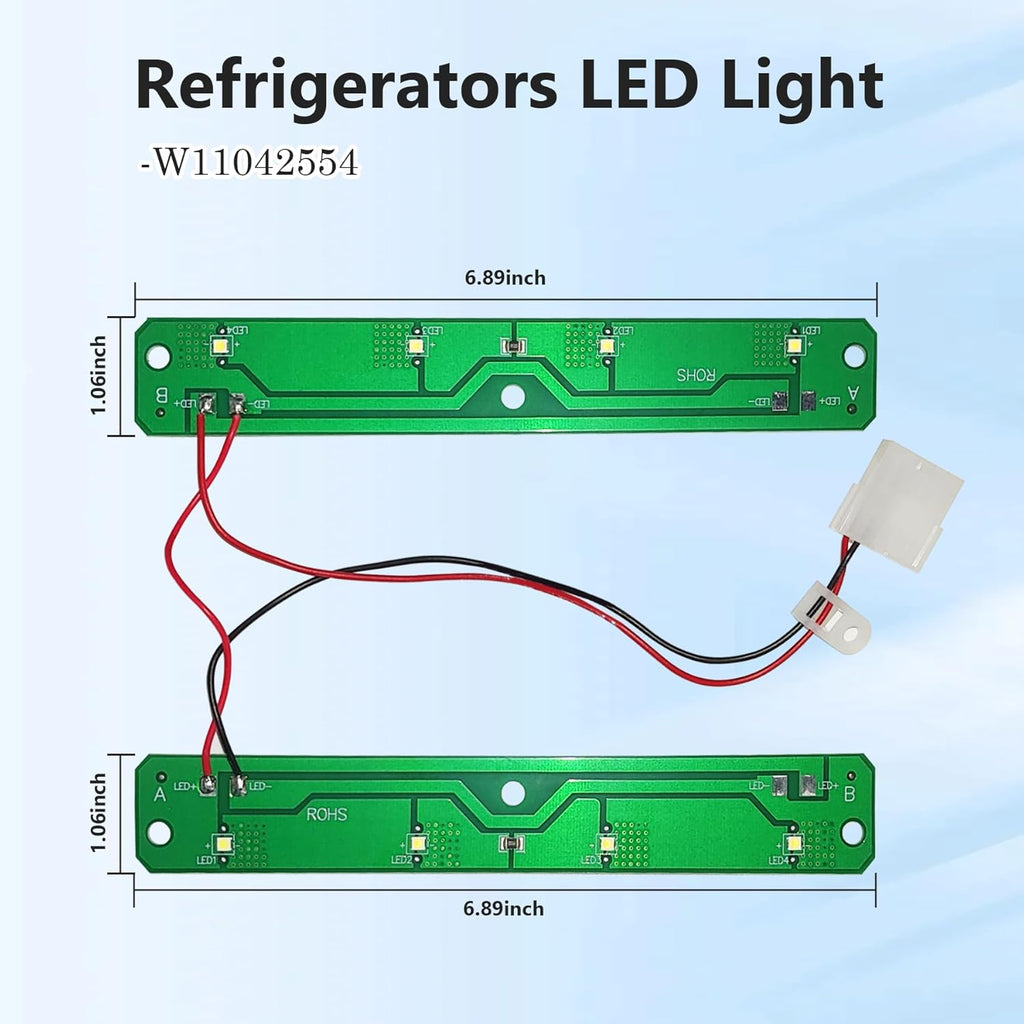 W11042554 W11043011 W11527432 W11387579 W11333374 W10866538 Refrigerator LED Light, Refrigerator LED Light Compatible for Whirlpool Kenmore Maytag Amana Refrigerator Lights Replace