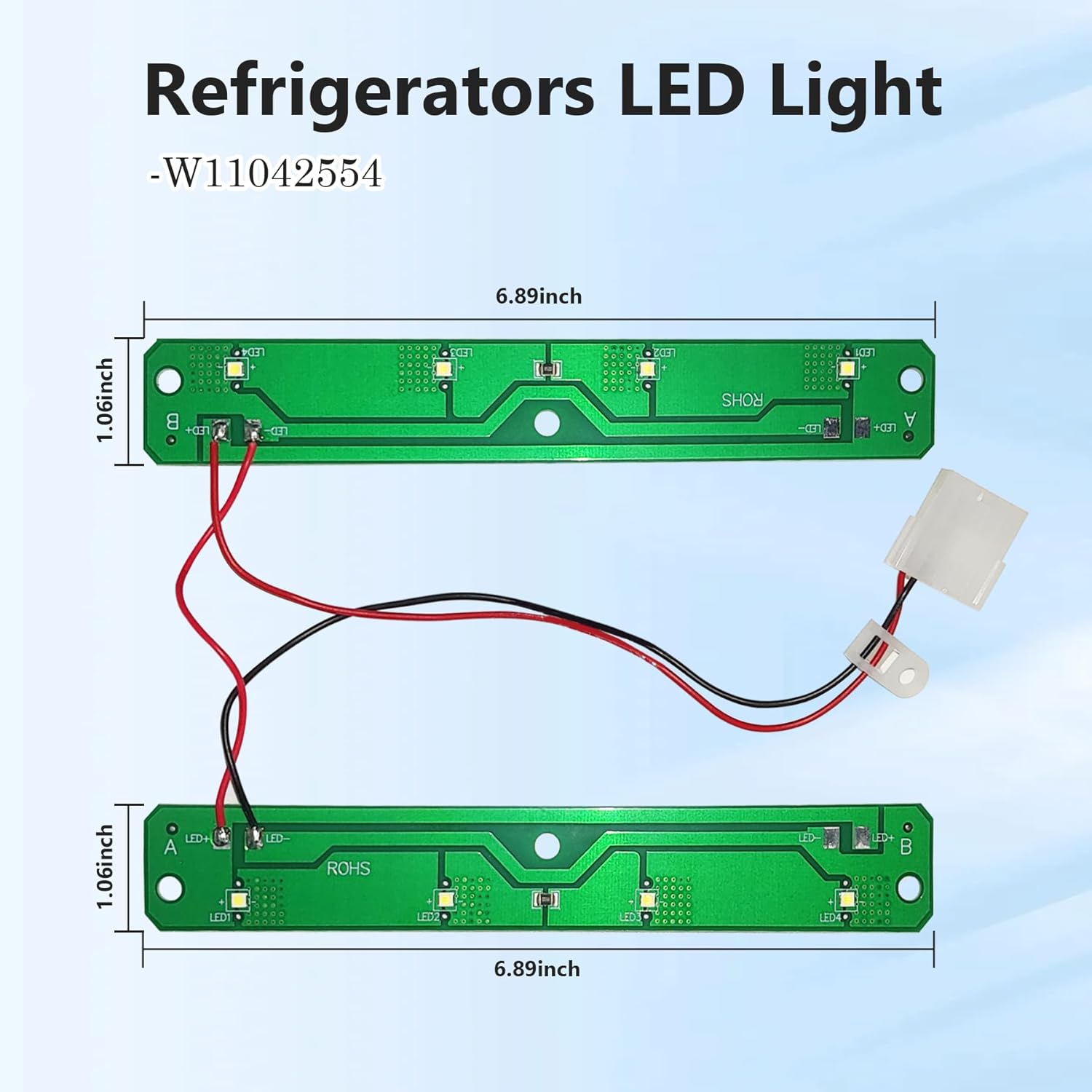 W11042554 W11043011 W11527432 W11387579 W11333374 W10866538 Refrigerator LED Light, Refrigerator LED Light Compatible for Whirlpool Kenmore Maytag Amana Refrigerator Lights Replace