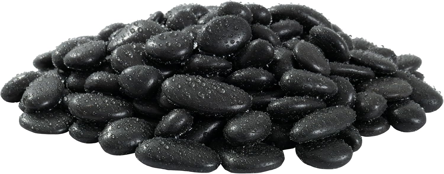 MSI Decorative Polished Black Pebbles, 0.4 Inch, 40 lb. Bag
