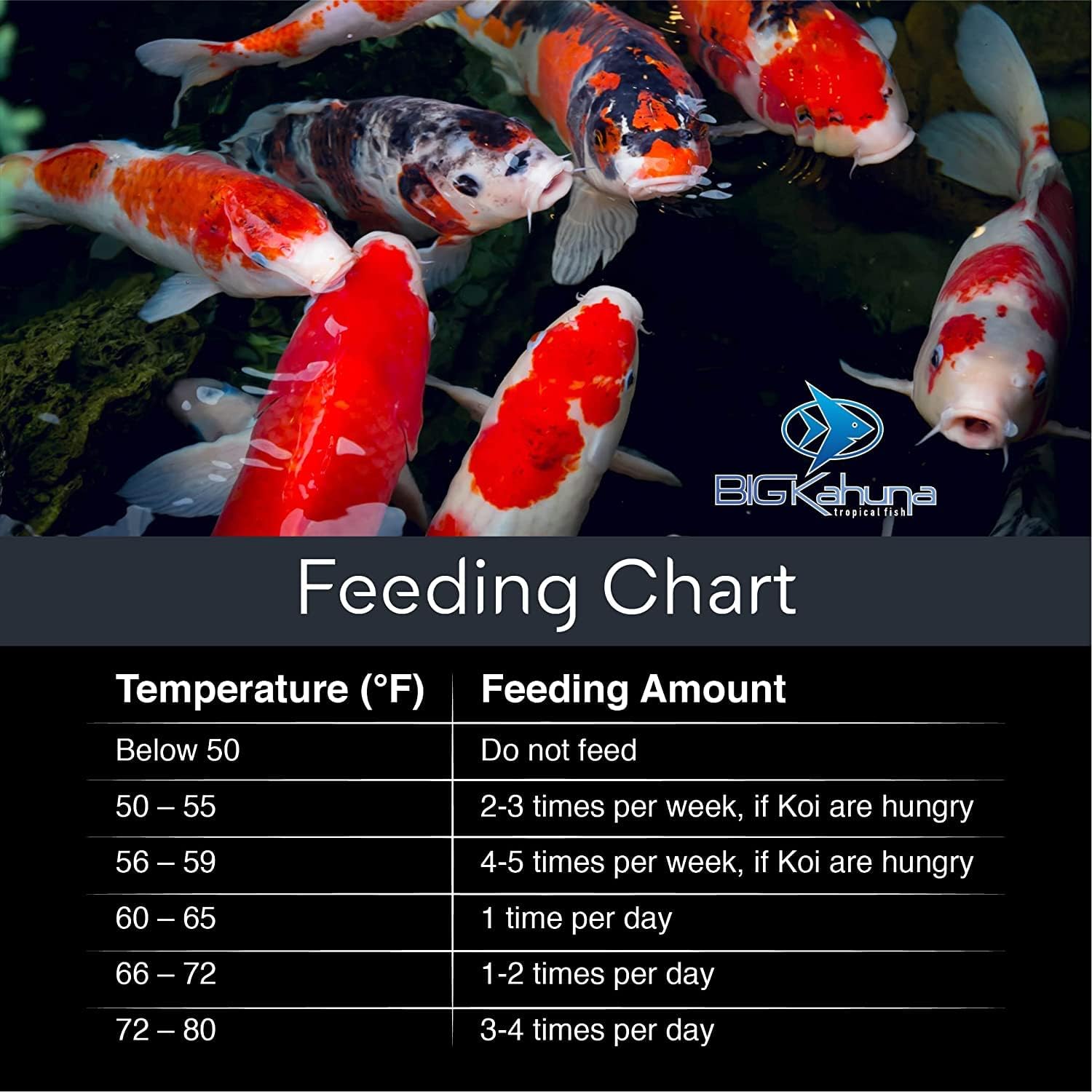 BIG Kahuna Koi Fish Food for Ponds 4.5lbs - Koi Food for Pond Fish Food Pellets – 3/16-1/4 Floating Pond Pellet
