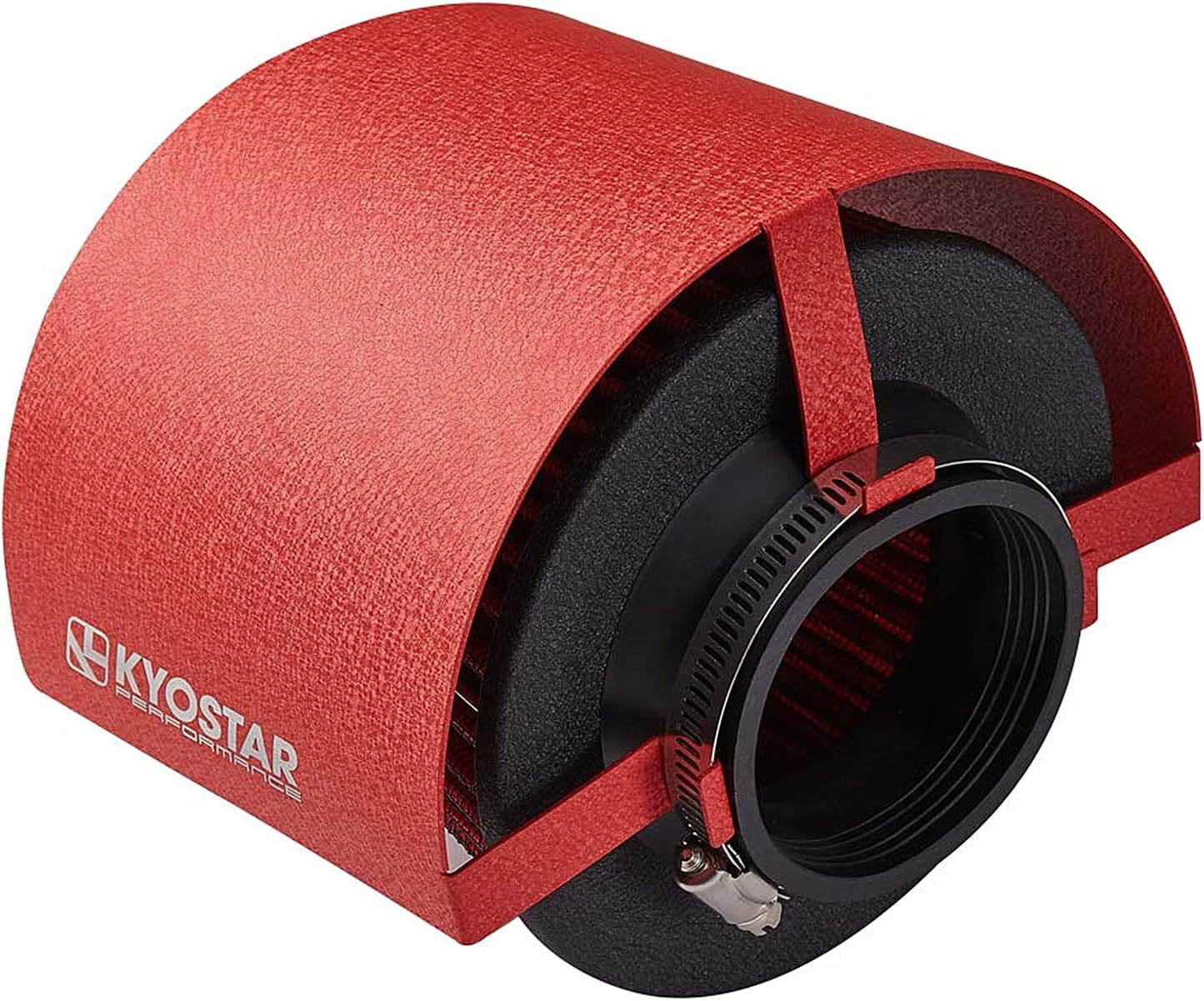 Kyostar Universal Steel Air Filter Heat Shield Cover Burning Air Intake Filter Cover for 2.5-3.5" Cone Filter (Red)