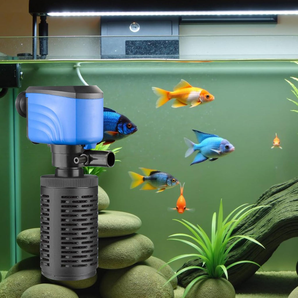 Oxygenation Pond Pump - Water Filter Pump, Internal Aquarium Filtration, Quiet Cleaning Machine, Efficient Powerful Design | Fish Tank Accessory for Living Room Workplace Bedroom Home Aquarium