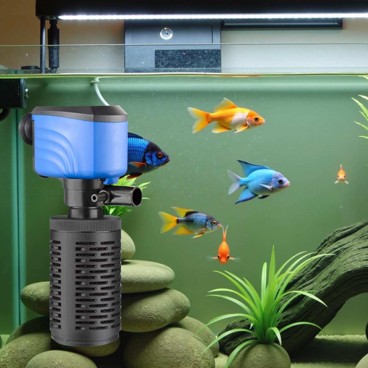 Oxygenation Pond Pump - Water Filter Pump, Internal Aquarium Filtration, Quiet Cleaning Machine, Efficient Powerful Design | Fish Tank Accessory for Living Room Workplace Bedroom Home Aquarium