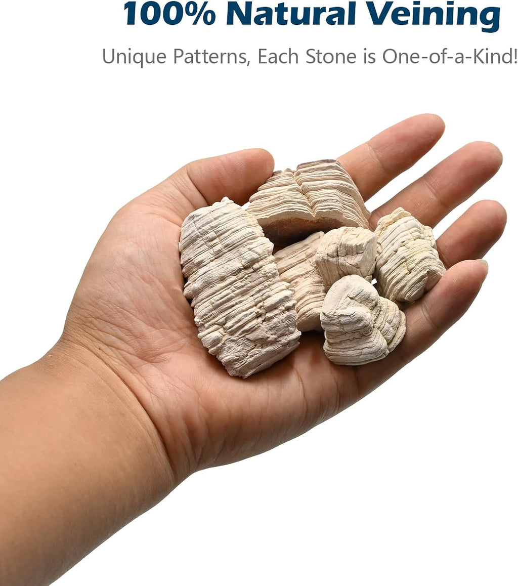 Natural Rocks Pagoda Stones 1-2 Inches Decorative Stones for Fairy Gardens,Miniature Landscaping,Bonsai,DIY Crafts,Aquariums & Reptile Terrariums-1lb