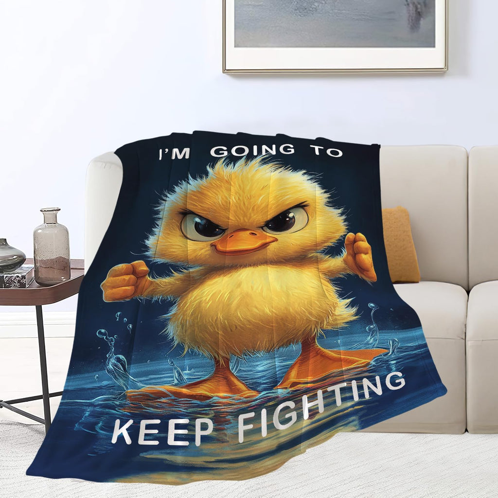 Duck Blanket Funny Cartoon Cute Farm Duck Throw Blanket Gifts for Kids Girls Boys Adults Women Men Super Soft Cozy Plush Fluffy Fuzzy Fleece Blanket Home Decor 40''X50''