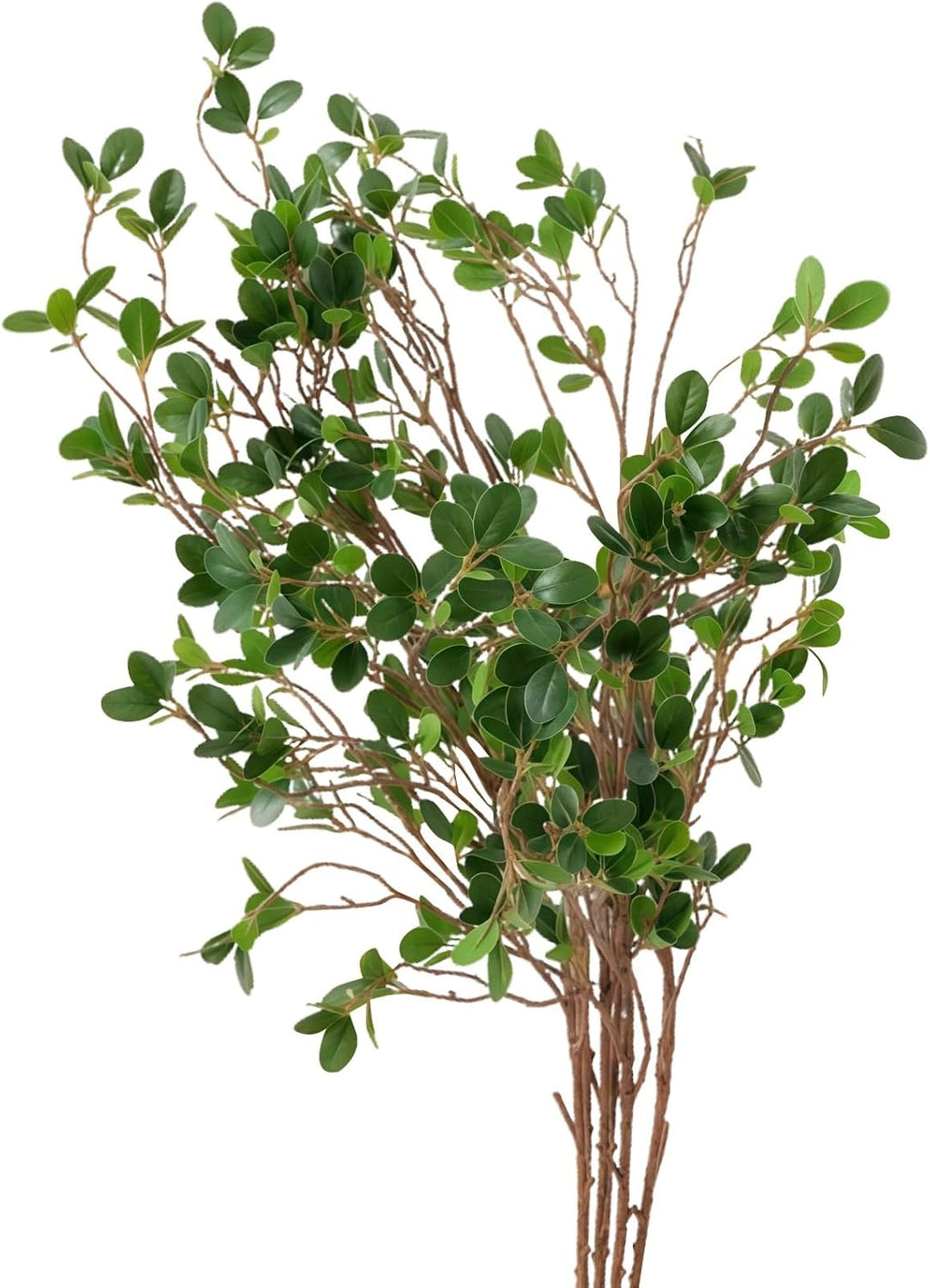 OMISTAR 6 Pcs Artificial Plants Green Milan Leaf Branches, 45 in Faux Greenery Stems for Vase, Bendable Branches, Realistic Green Leaves for Home Decor, Indoor Outdoor