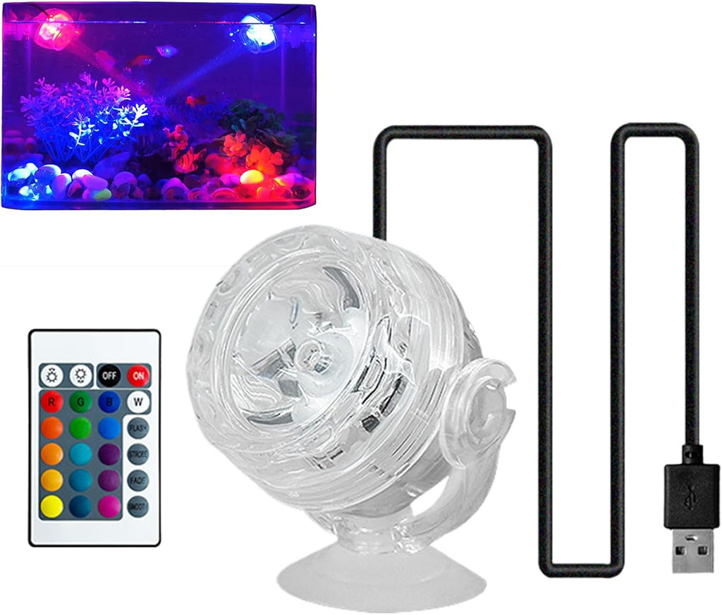 Submersible Aquarium Light - 6-Color LED Water Lamp, Submersible Aquarium Light for, Bright Vibrant Illumination, Easy to Use Plug-and-Play Design, Pool Lighting Tool, Decorative Accessory