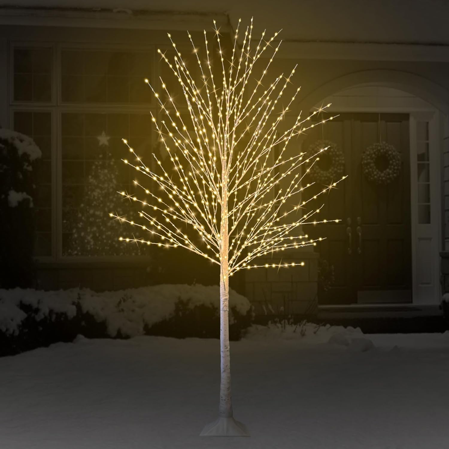6FT Lighted Birch Tree, Birch Tree with 880 LED Lights, 8 Twinkling Modes and Timer, Dimmable, Twinkle Christmas Tree for Indoor Outdoor Home Party Garden Wedding Decorations