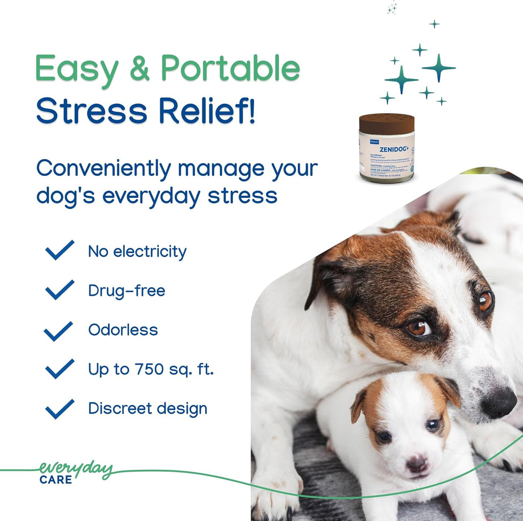VIRBAC ZENIDOG Gel Diffuser - Dog Calming Pheromone Diffuser for Stress Relief No Electricity Required and Lasts up to 2 Months by Virbac