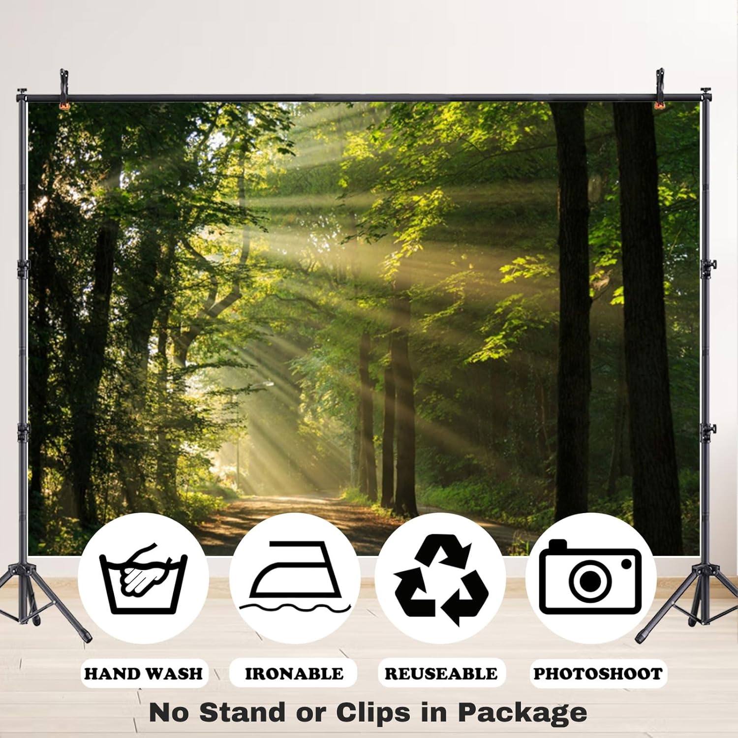 Fabric 5x4ft Forest Photo Backdrop Green Tree Nature Scenery Backdrop Jungle Landspace Sunshine Woodland Photography Background Enchanted Forest Wallpaper Birthday Party Photo Props