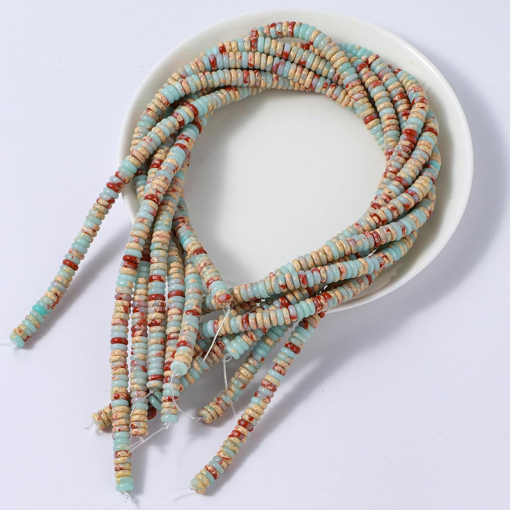 Natural Shoushan Stone Disk Spacer Beads 6x2mm 38cm/str Flat Rondelle Loose Semi Gemstone Caps for Making Bracelets Necklace