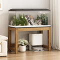 FORRTY Solid Wood Aquarium Stand – Heavy Duty Wooden Fish Tank Stand | Reptile Cage Stand | Indoor Plant Stand | Printer Table | Multi-Purpose Storage Rack | Brown/Natural | 12"-59"(30-150cm) Width(Br
