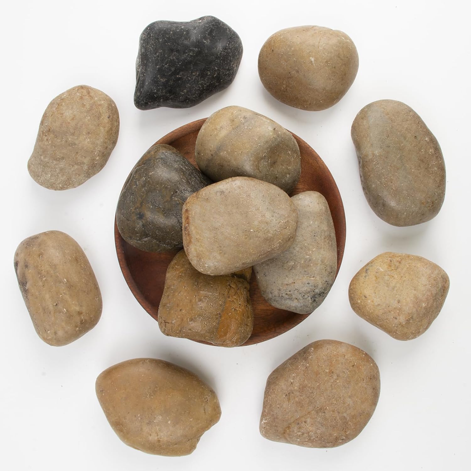 40LB Mixed Stones Pebbles River Rocks, Natural Beach Pebbles,2-3 Inch Decorative River Rocks for Landscaping Garden Paving Plant Rocks Crafting Walkways and Outdoor Decorative Stone