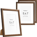Fun Memories 5x7 Oak Picture Frame for Wall, 5x7 Frame with Matted to 4x6, Solid Wood Picture Frames for Wall Art Photo and Prints (Walnut, 3 Pack)