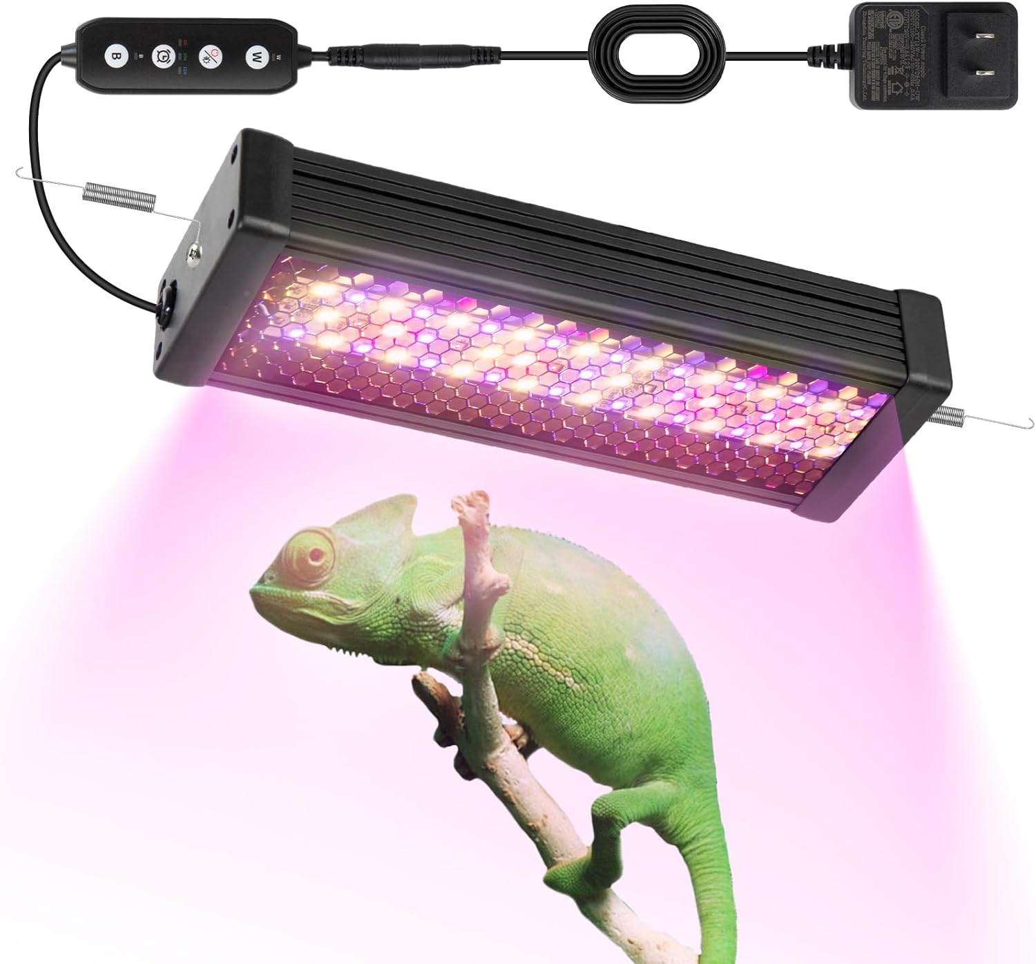 Reptile UVB Light & Heater Lamp, 18W UVA/UVB LED Reptile Light for Bearded Dragons, Chameleons, Turtles, Lizards, Geckos, Snakes, Adjustable Timer, Dimmable with 3 Lighting Modes