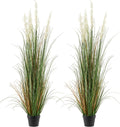 VEVOR Artificial Grass Plant, 2 Pack 59 inch Faux Reed Flower Grass in Pot, Premium PVC Fake Greenery Shrubs Plant for Indoor Outdoor House Home Garden Office Room Décor, Housewarming, Green