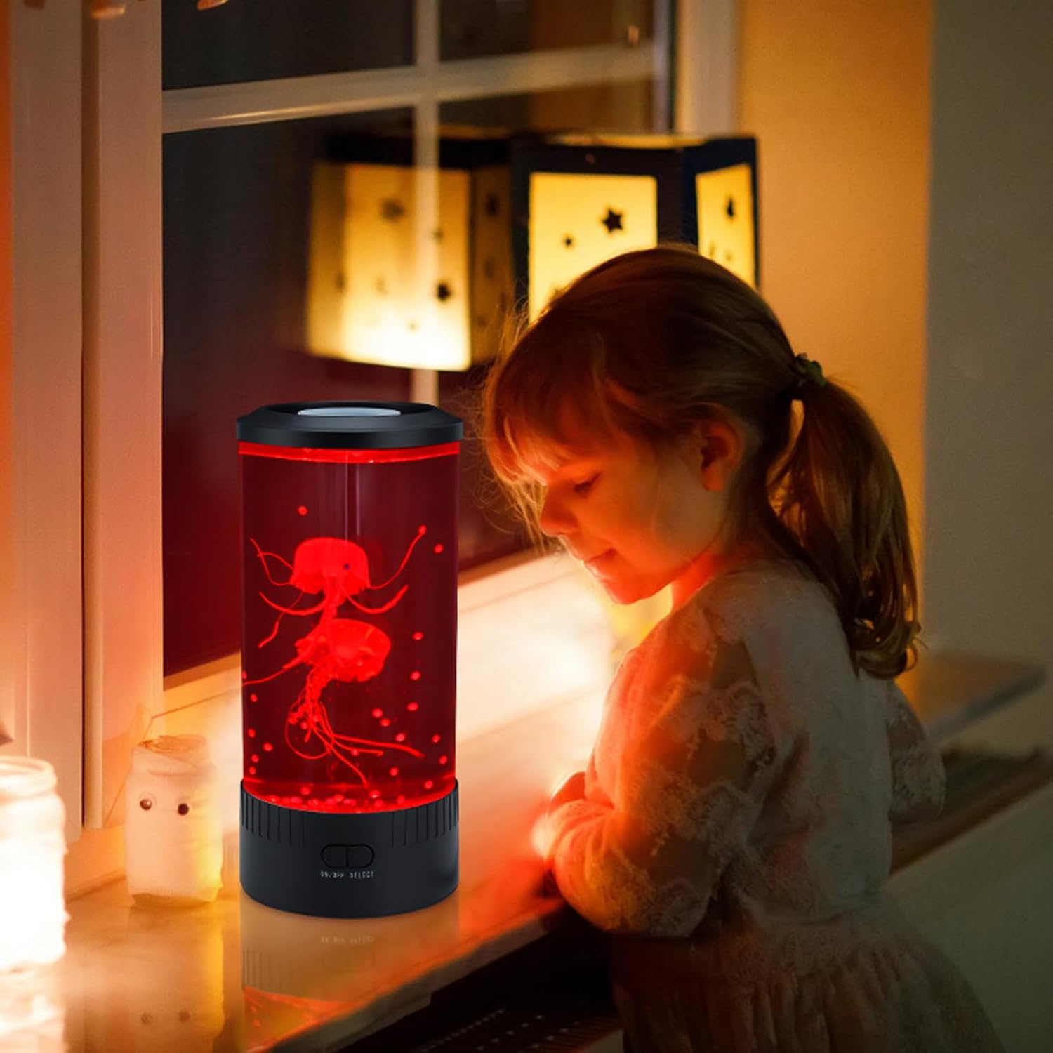 Jellyfish Lamp - 7 Colour, 5 Level Brightness Mood Night Lights for Home, Office, Aquarium, Tank, Birthday Gifts