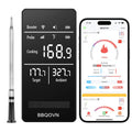 Smart WiFi Wireless Meat Thermometer Unlimited Range 7 NIST Cert.Sensors Accuracy ±0.5°F Sub-1G (10X Stronger than Bluetooth)APP&Digital Base,Monitor for BBQ, Grill,Oven, Smoker(1, Black,Small)