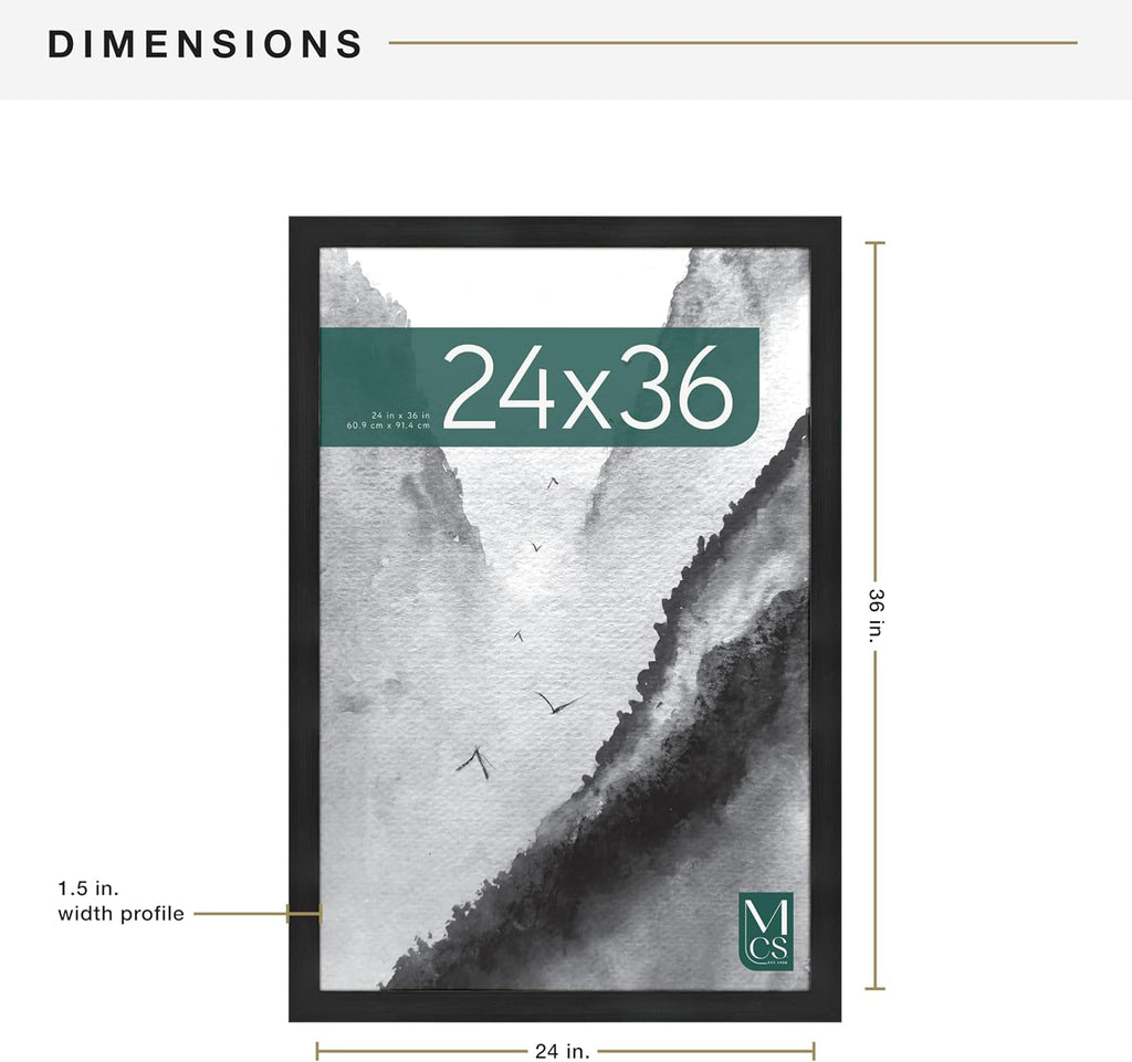 MCS Museum Poster Frame, Onyx, 24 x 36 in, Single