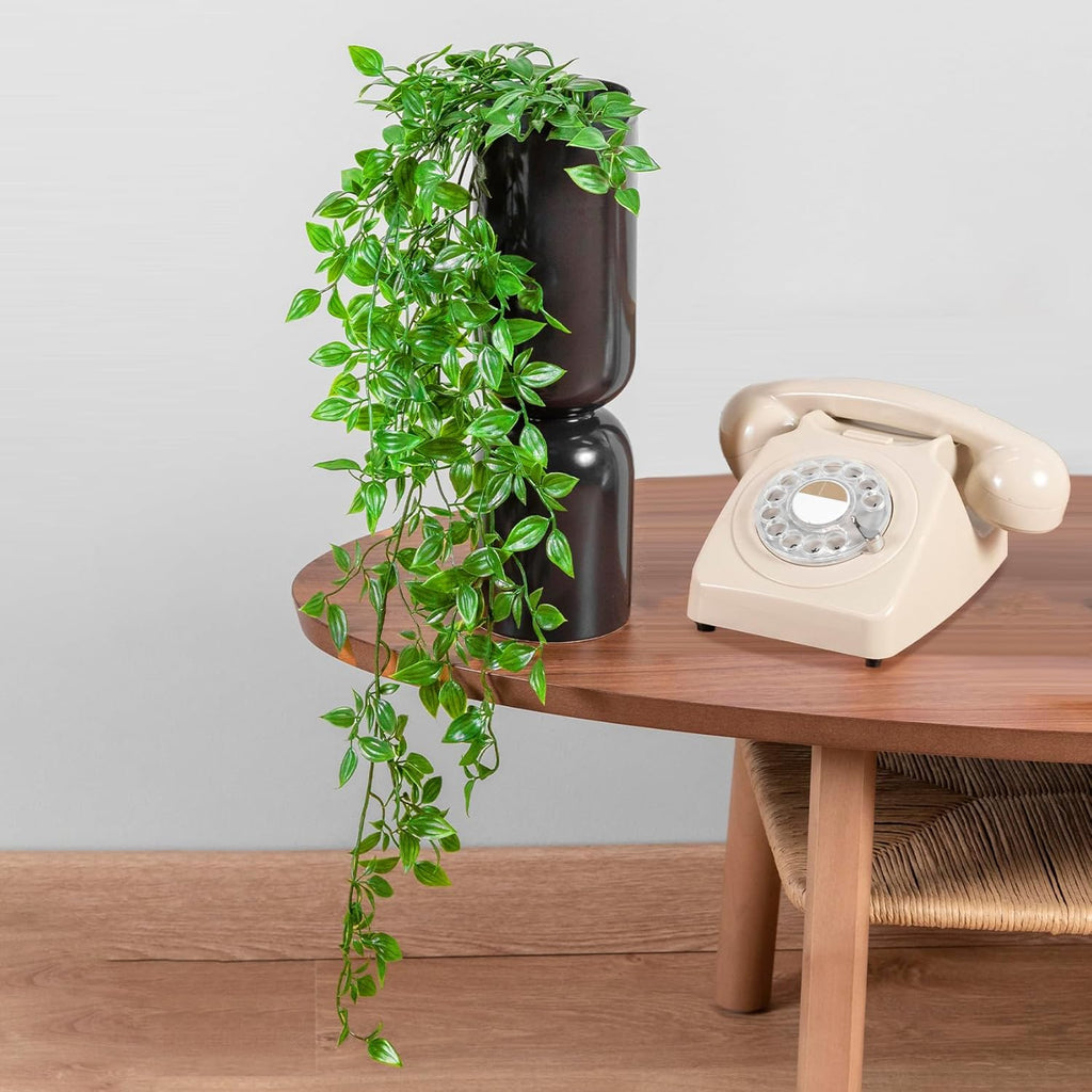 Fake Hanging Plants, Faux Potted Ivy Vine Artificial Mandala Plants for Indoor and Outdoor Aesthetics Office Living Room Shelf Decoration (1 Pack)
