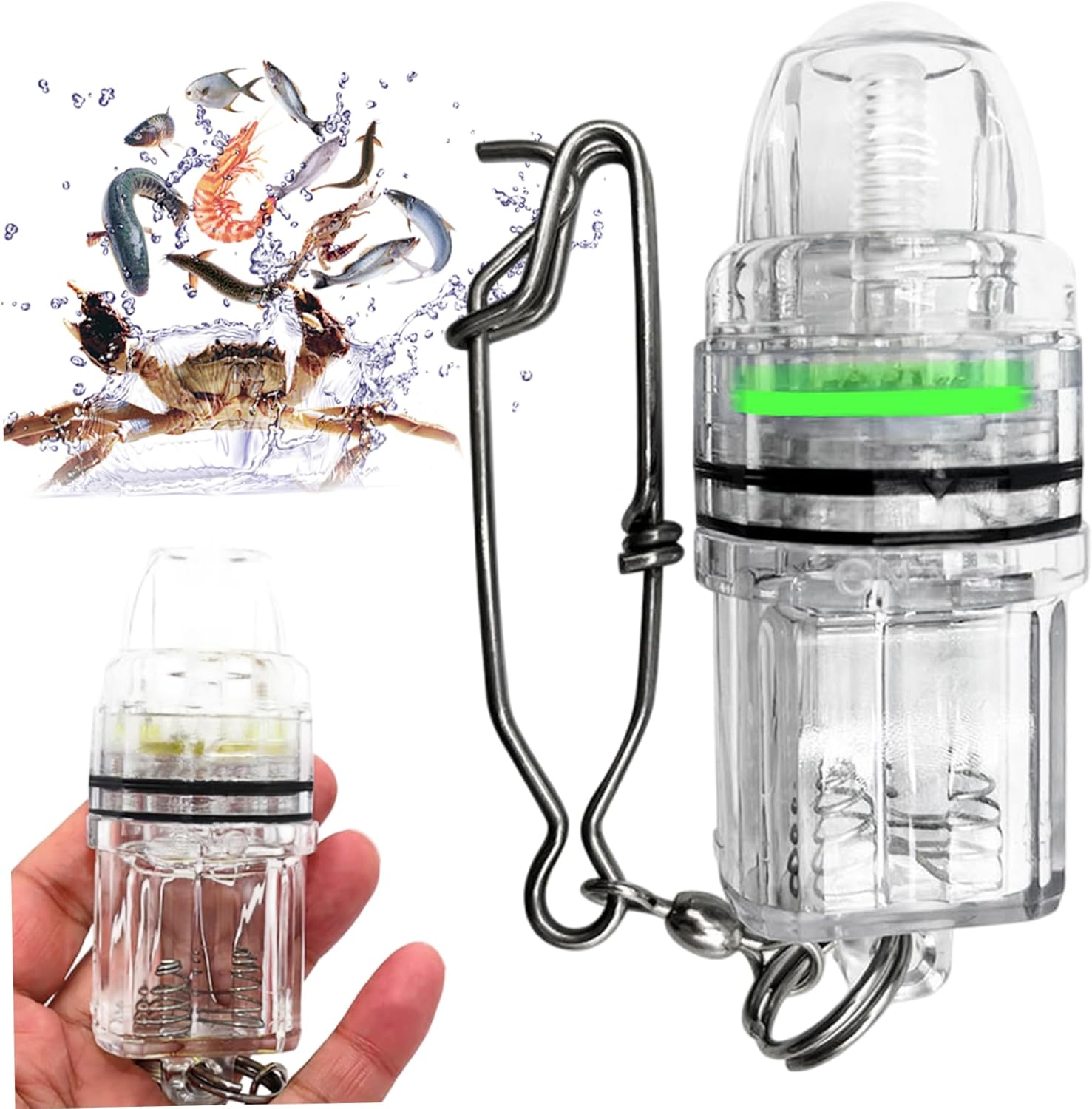 6Pcs Underwater Fishing Lights, 4.3" LED Wide Radiation Range Waterproof Fishing Light with Hook for Saltwater Freshwater