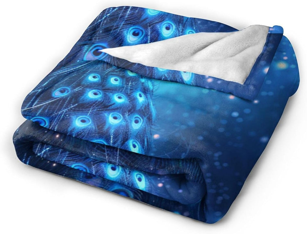 Peacock Blanket Peacock Throw Blanket Animals Flannel Stuff Merch Cozy Decor Fleece Plush Fuzzy Warm Soft Lightweight Bedding Gifts for Girls Women Men Boy Couch Sofa 60"X50"