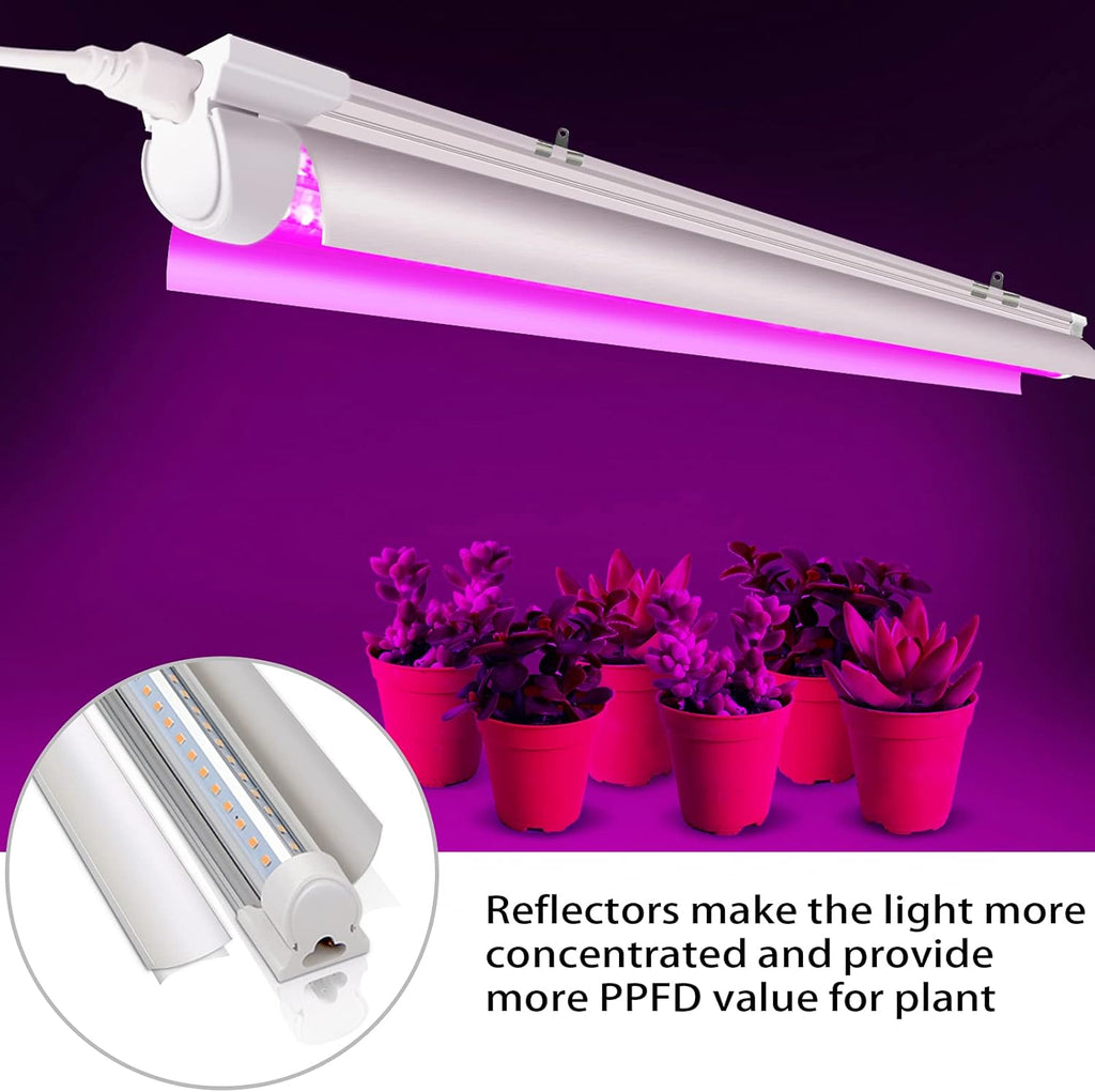 8 Pack LED Grow Light 4FT, Upgrade 336W(8×42W) High Intensity Full Spectrum Indoor Grow Lights with High PPFD Value, T8 Grow Lights for Indoor Plants, Seed Starting, Succulent, Vegetables