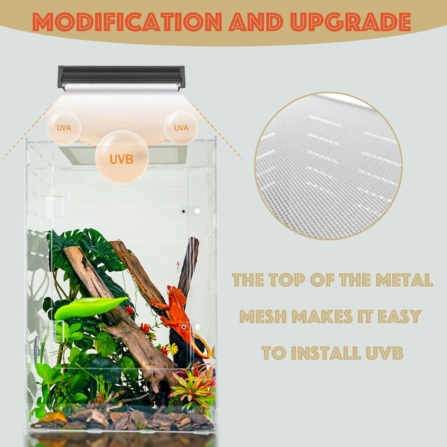 12x12x18 Reptile Tank 10 Gallon – Acrylic Reptile Enclosure Terrarium for Crested Gecko, Lizards, Spiders & Snakes – Clear Lizard Habitat Terrarium