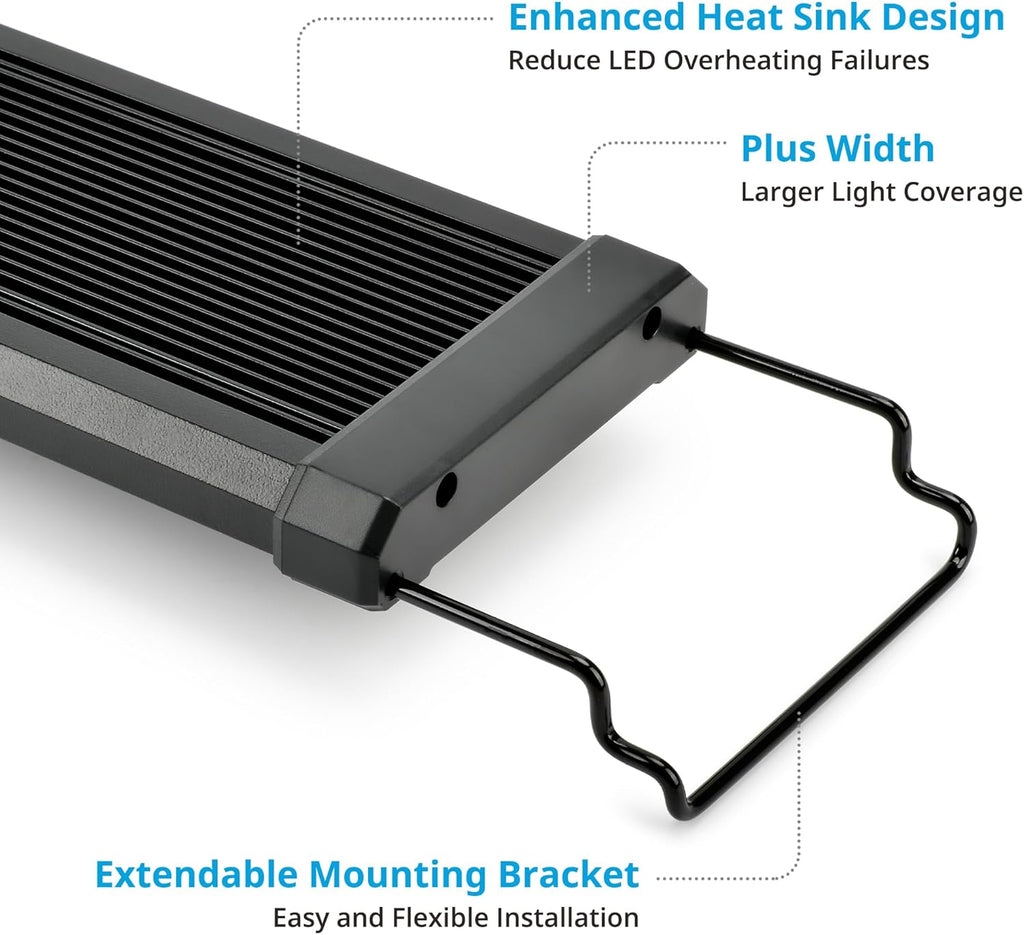 NICREW ClassicLED Plus LED Aquarium Light with Timer, Planted Fish Tank Light 18 Watts for 24-30 Inch, Daylight and Moonlight Cycle