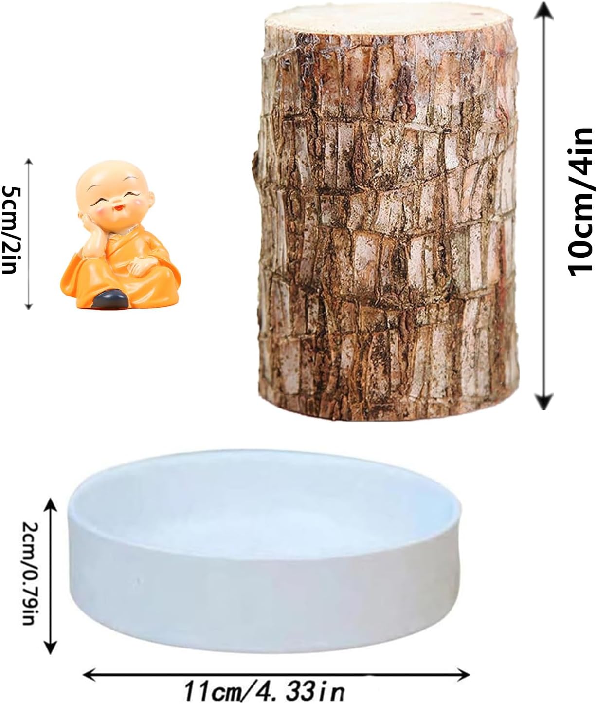Brazilian Lucky Wood Plant Set, Natural Fortune-Bringing Ornaments Suitable for Office Desks, Desks, and Bedrooms (Yellow Monk)