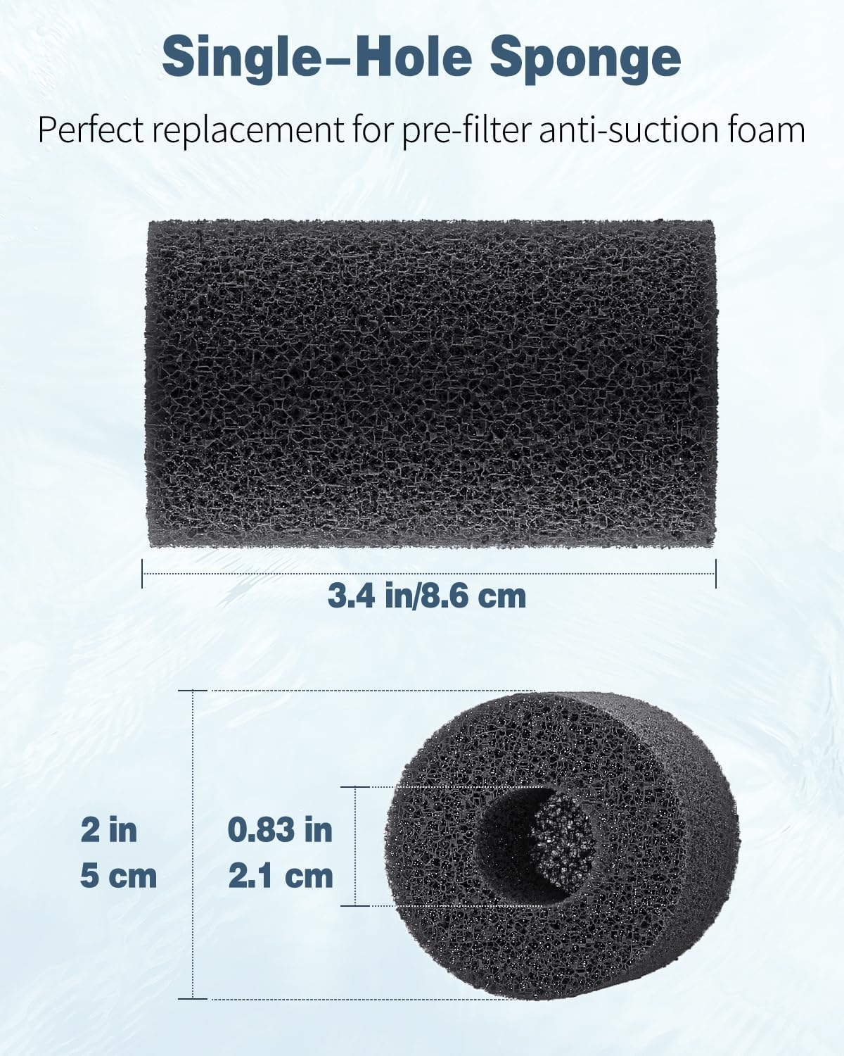 Pawfly 6 Pack Pre-Filter Sponge, Aquarium Filter Sponge 0.8" Intake Sponge Foam Roll for Small Fish Shrimp Fry Fish Tank Covers Accessories
