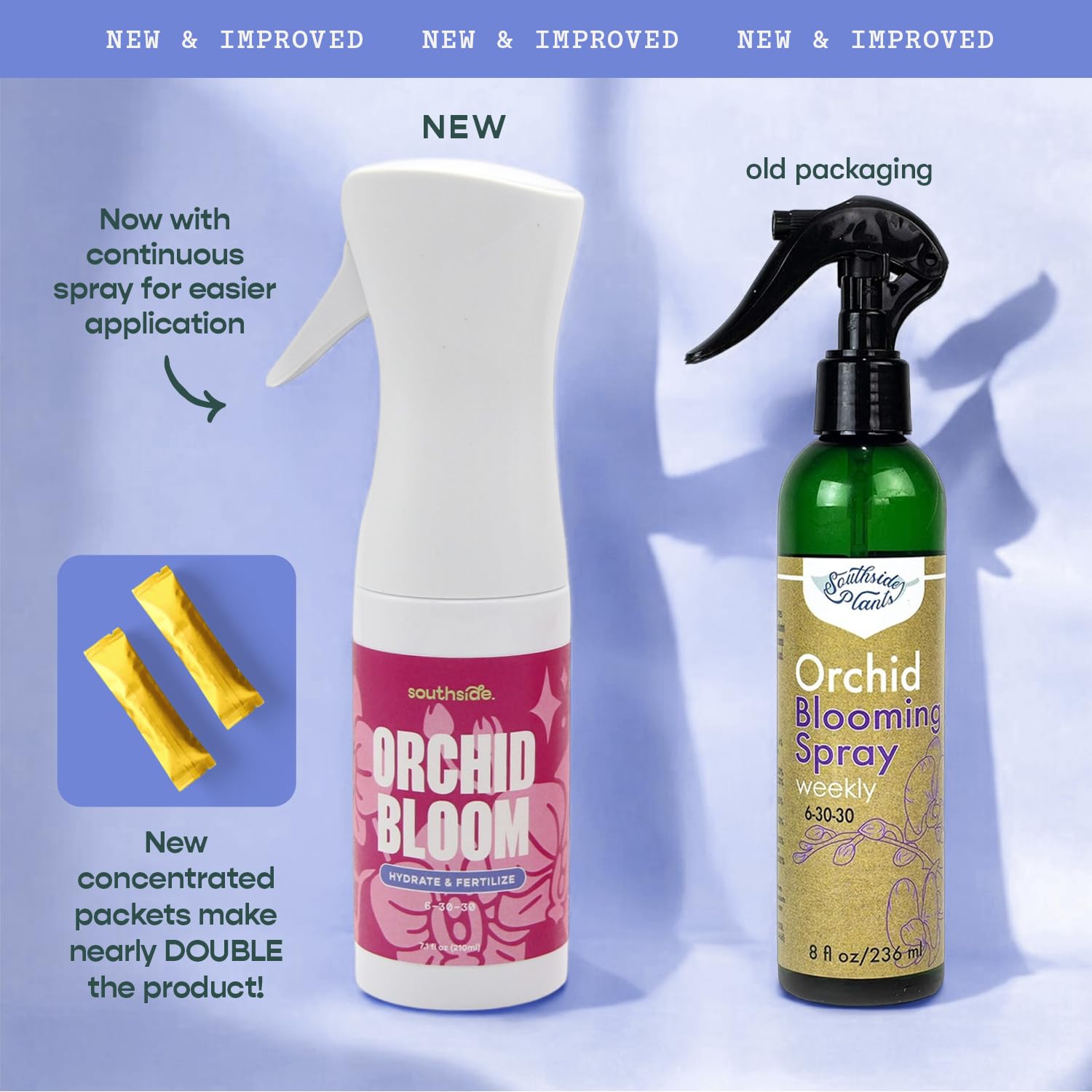 Orchid Bloom Fertilizer by Southside - 16 oz - Encourage Blooms with Precise Nutrition & Humidity - Gentle Formula, Premium Continuous Spray for Easy Coverage