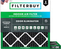 Filterbuy 14x14x1 Air Filter MERV 8 Odor & Allergy Defense with Activated Carbon (2-Pack), Electrostatic Pleated HVAC AC Furnace Filters Replacement, Made in USA (Actual Size: 13.75 x 13.75 x 0.75)